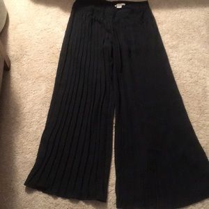 Pleated semi-sheer pants